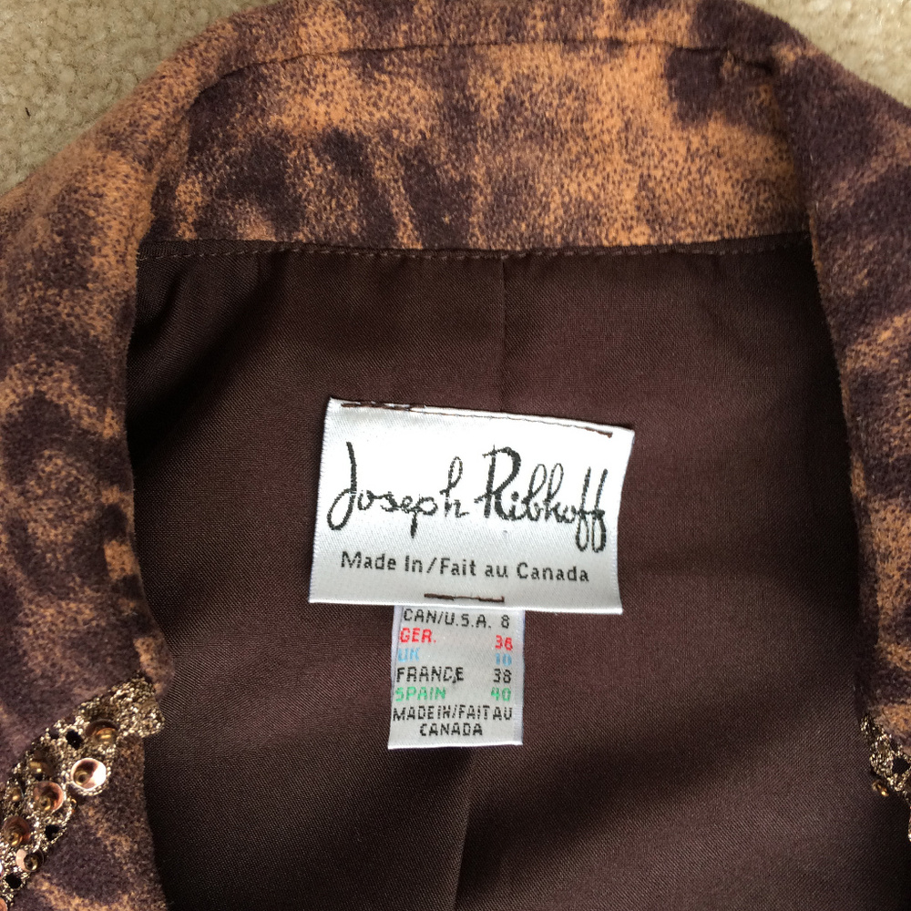 Joseph Ribkoff Beaded Soft Cheetah Print jacket 8 - Picture 6 of 7